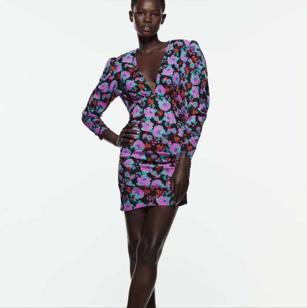 Zara Vneck Mini Dress